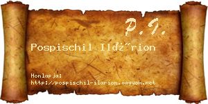 Pospischil Ilárion névjegykártya